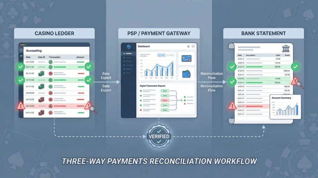 Casino Payments Reconciliation: Ledger, PSP, and Bank Match - Main Image